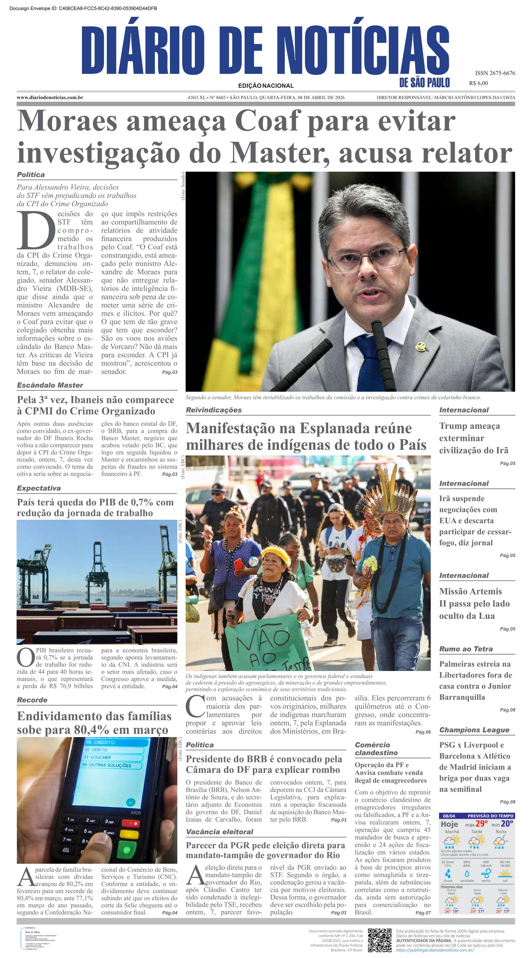 Capa do Jornal