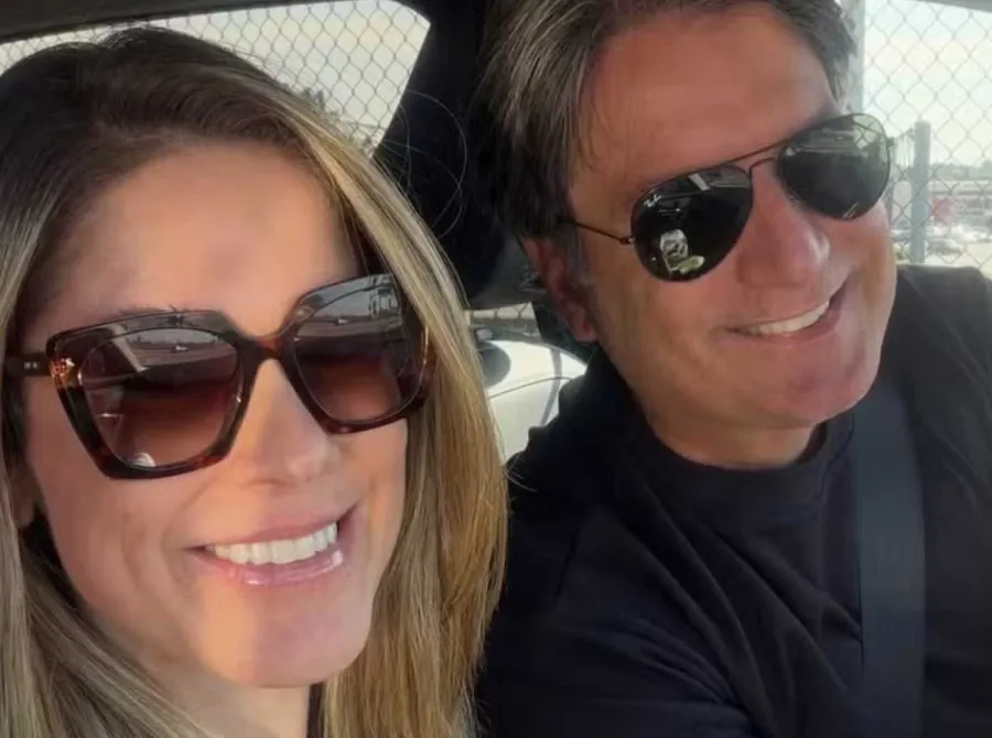 Jacqueline Brazil visita o namorado Luiz Carlos Jr., narrador da Copa, nos EUA