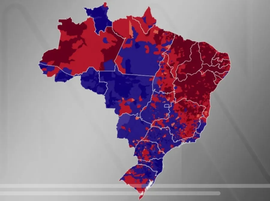 MAPA ELEITORAL! Veja como Lula e Flávio Bolsonaro dividiram os votos pelo Brasil no segundo turno